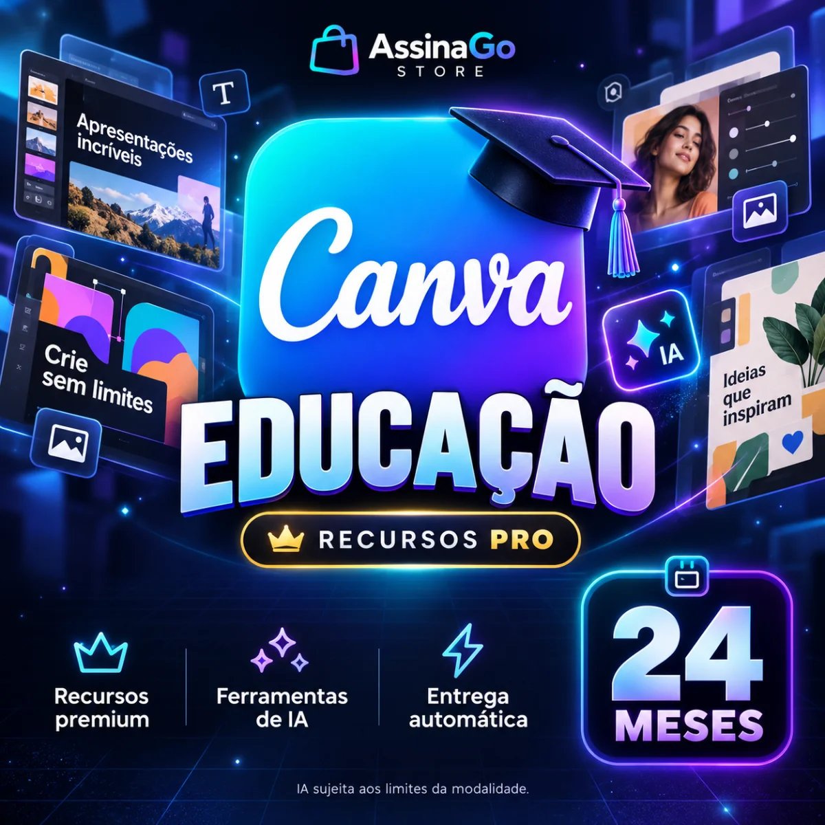 Canva PRO Educação — 24 meses | Recursos premium e IA