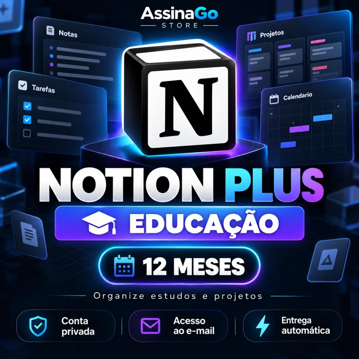 Notion Plus Educação PRIVADO — 12 meses